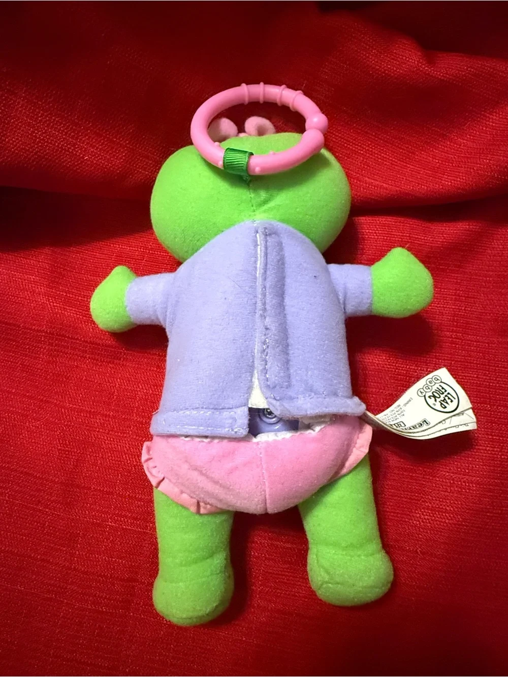 Plush Learning Frog Toy for Toddlers - Green & Purple